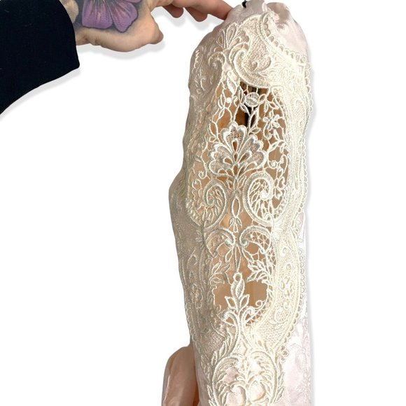 Vintage 90s Jessica McClintock Victorian Brocade Dress Medium - Picture 7 of 14